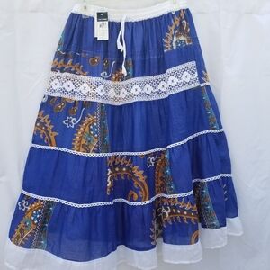 Blue Tierd Bohemian Skirt NWT